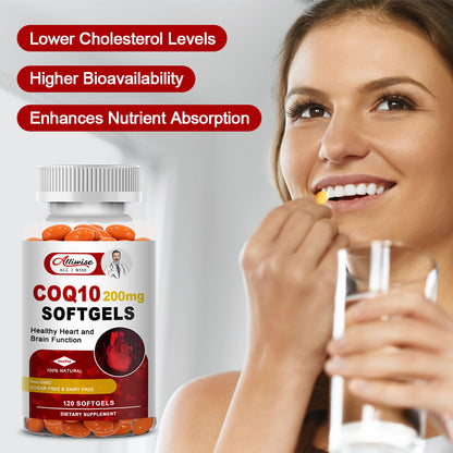 CoQ10 300mg Coenzyme Q10 Supplements 120 Softgels Antioxidant Heart Health & Energy Support