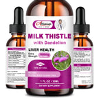 (2 Pack)Alliwise Milk Thistle Drops 1000mg,Silymarin Marianum & Dandelion Root Support Liver Health,Total 2Fl oz