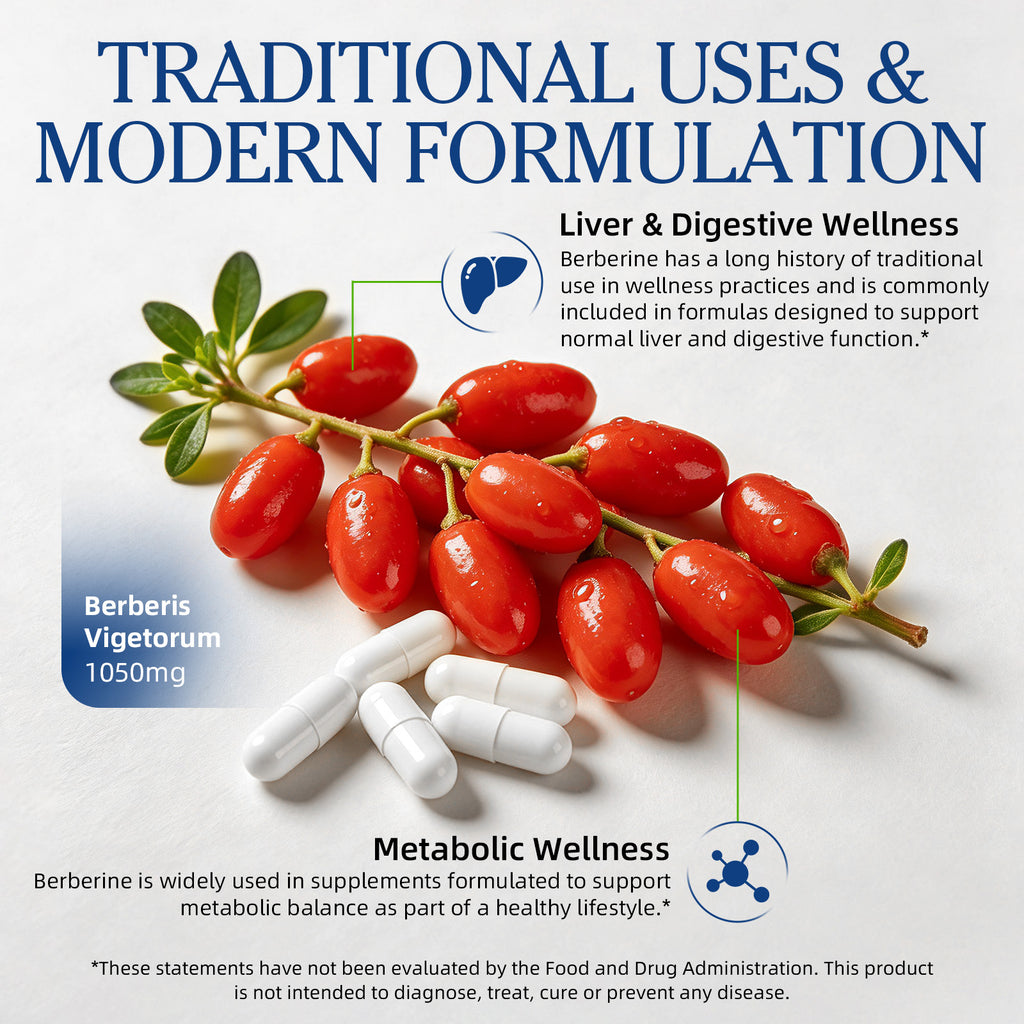 AllWise Berberine HCl 1050mg with Ceylon Cinnamon & Chromium, Metabolic & Immune Support, 120 Capsules