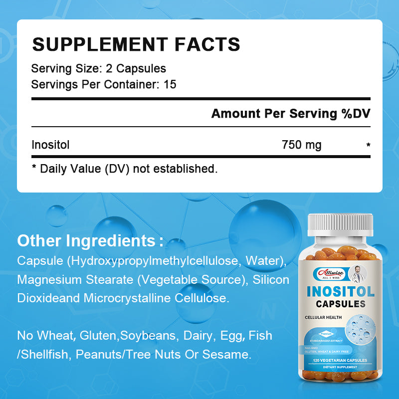 Alliwise Inositol 750 mg Liver Support Dietary Softgels Supplement for Men & Women Useful for Nerve Functioning & Fat Metabolism