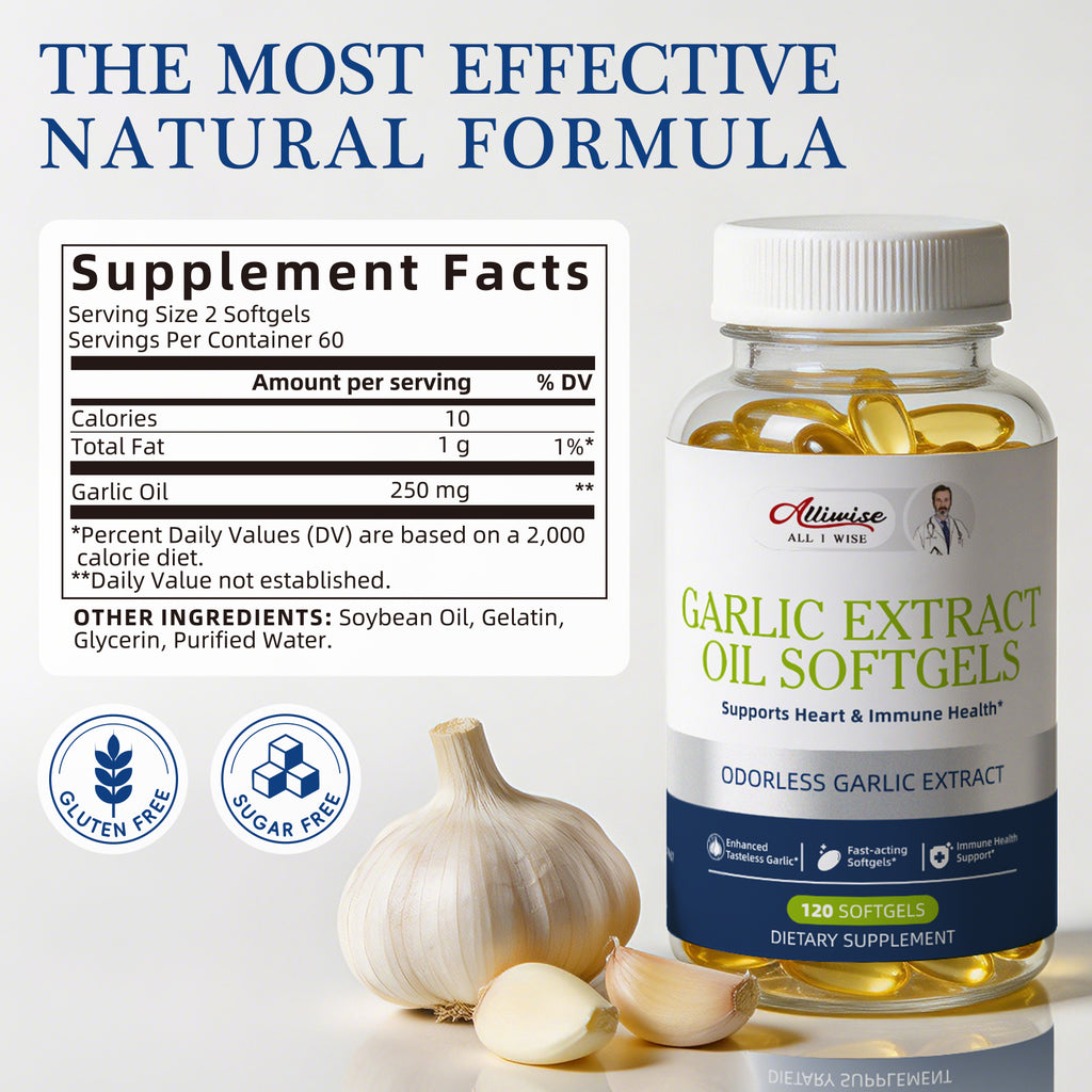 Alliwise® Odorless Garlic Extract Oil 250mg (120 Softgels)