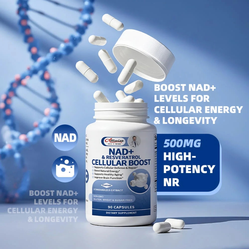 NAD+ Supplement - NAD Softgels Nicotinamide Riboside Resveratrol - Liposomal NAD Supplements for Women and men - Metabolism Support, Support Cellular Health - 90 CT
