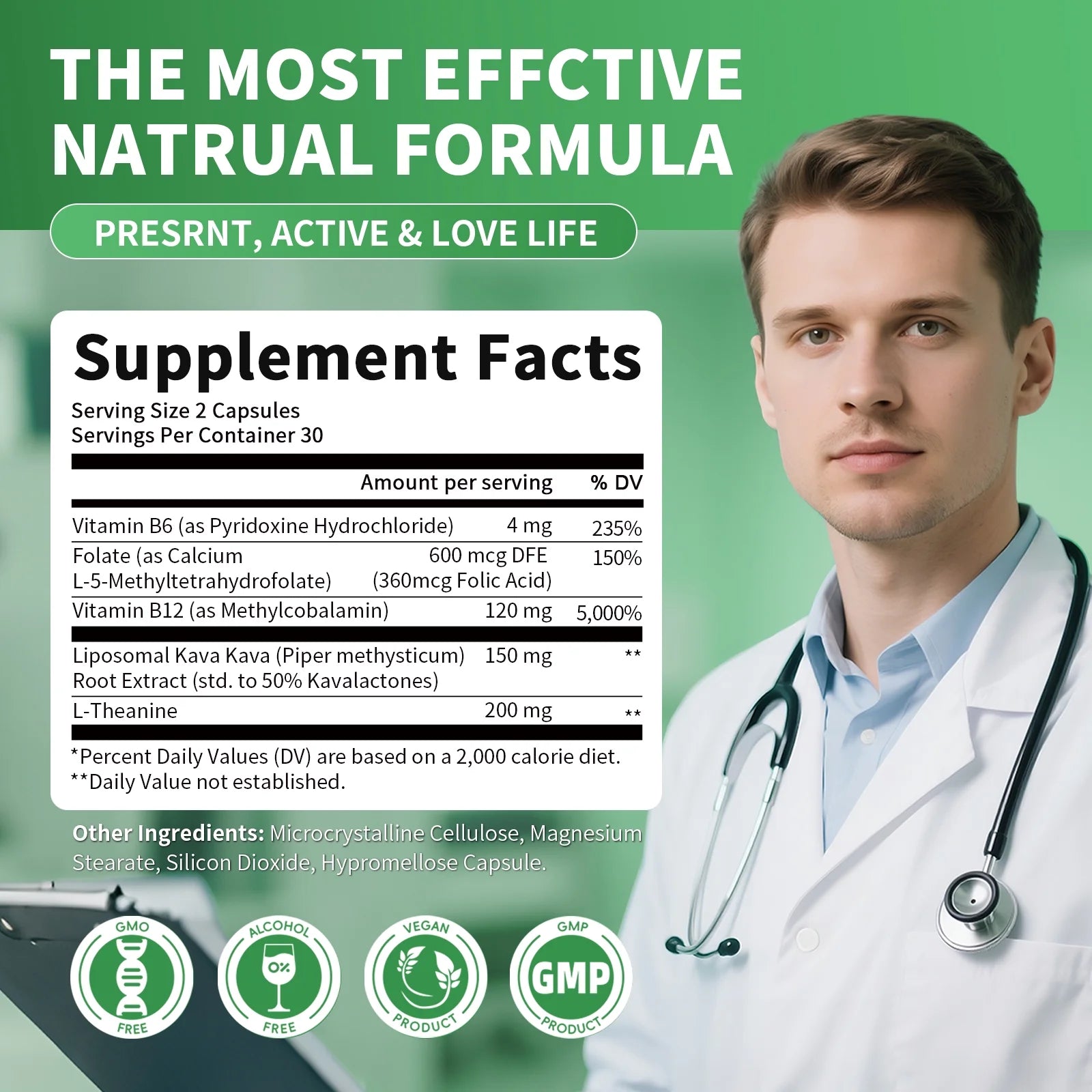 Kava Kava Root Extract Supplement - Liposomal Kava Capsules - for Sleep, Mood & Immune Support,Vegan, Non-GMO, 60CT