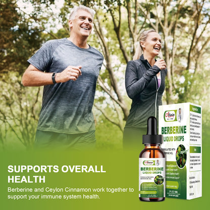 Organic Berberine Supplement Liquid Drops - Premium Berberine HCL 1500mg with Pure Ceylon Cinnamon-7 in 1 Natural Ingredients - Supports Immune System & Digestive System