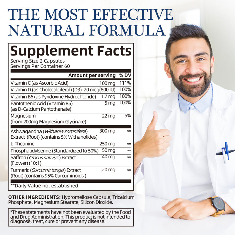 Alliwise® Cortisol Supplement 788mg 10-in-1 Sleep & Stress Support - 120ct