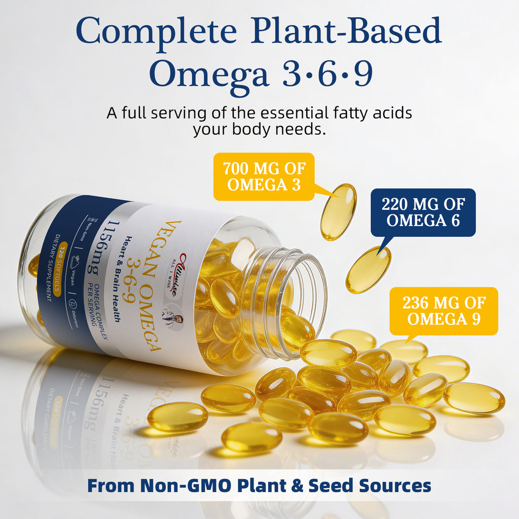 Alliwise® Vegan Omega 3-6-9 Softgels 1156mg - 120 Softgels