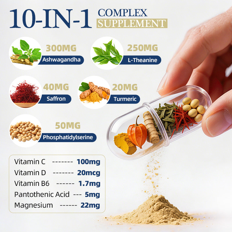 Alliwise® Cortisol Supplement 788mg 10-in-1 Sleep & Stress Support - 120ct