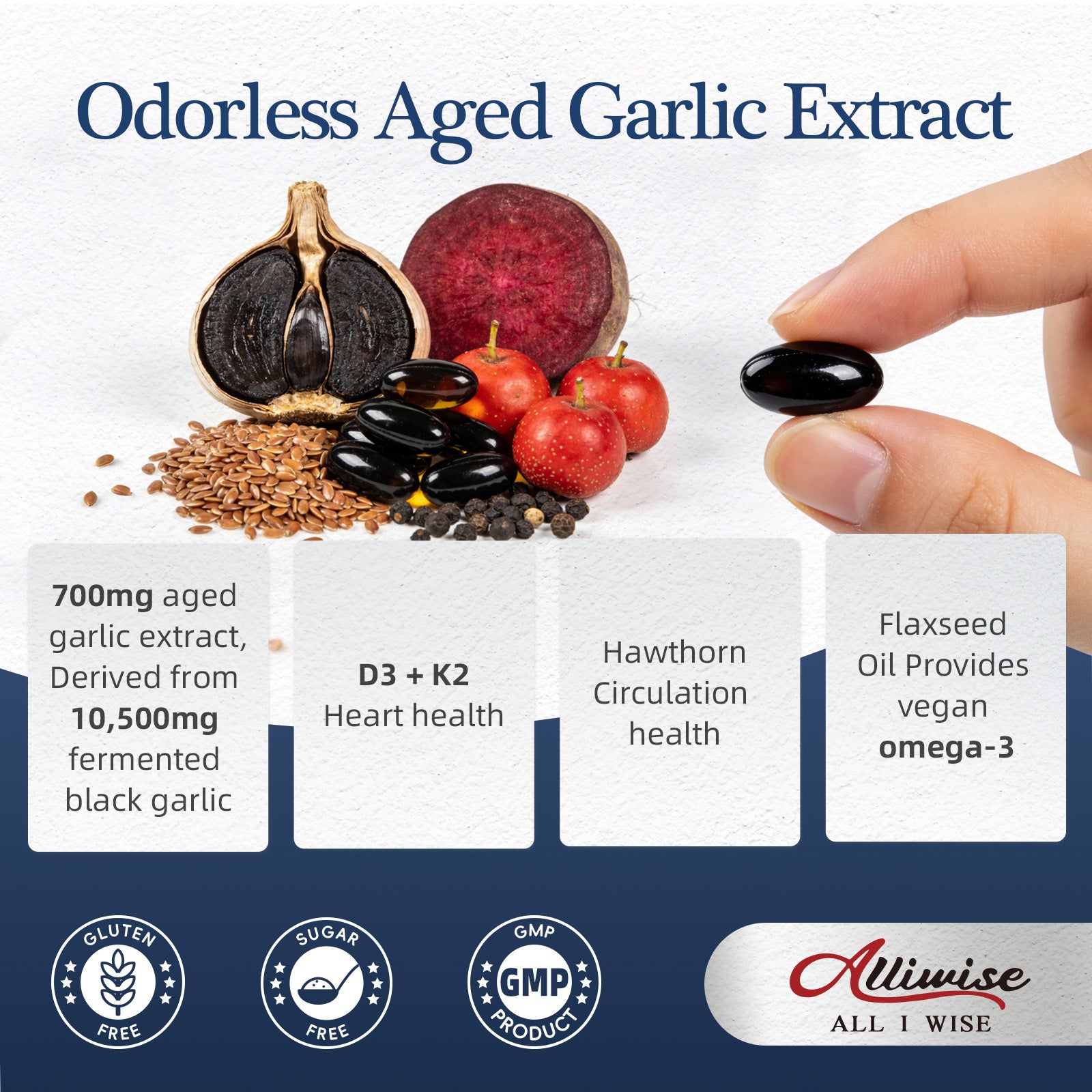 Aged Garlic Extract (600mg) | Cardiovascular Support