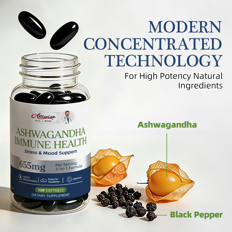 Alliwise® Ashwagandha Immune Health 655mg Stress & Mood Support