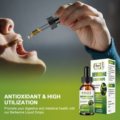 Organic Berberine Supplement Liquid Drops - Premium Berberine HCL 1500mg with Pure Ceylon Cinnamon-7 in 1 Natural Ingredients - Supports Immune System & Digestive System