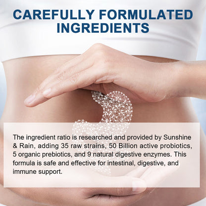 Alliwise Digestive Probiotic Soft Capsules 50 Billion CFU Daily Supplement Supports Immune/Digestive/Prostate/Gut Health and Respiratory Health For Man & Woman