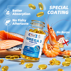 Omega 3 Fish Oil | EPA & DHA | Omega 3 Fatty Acids | Premium Burpless Softgel Supplements (120 Count)