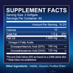 (2 Pack)Alliwise Fish Oil Softgels - Omega 3 Supplement - EPA + DHA - Heart & Brain Health Supplements - 240 Pcs