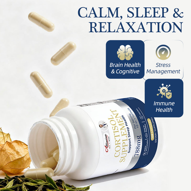 Alliwise® Cortisol Supplement 788mg 10-in-1 Sleep & Stress Support - 120ct