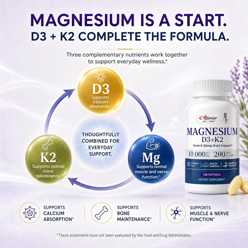 Alliwise d3 k2 Vitamin 10000 iu with Magnesium sofgels