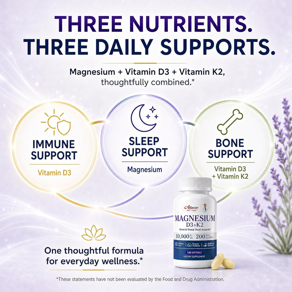 Alliwise d3 k2 Vitamin 10000 iu with Magnesium sofgels