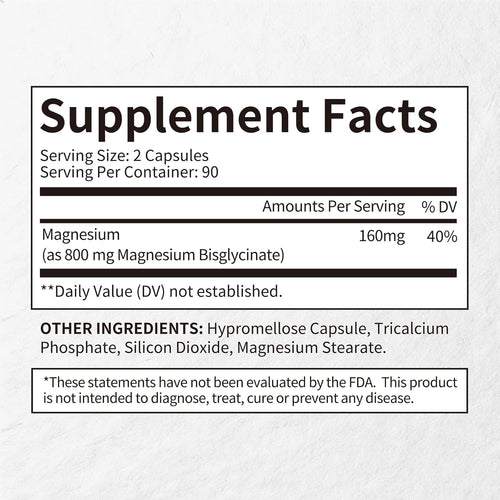 Alliwise Chelated Magnesium Bisglycinate 800mg | 180 Capsules