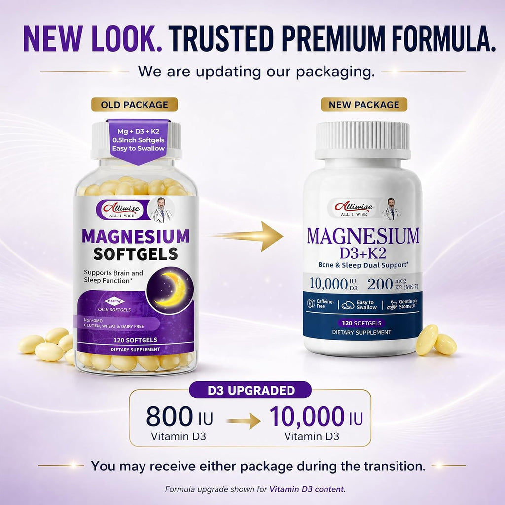 Alliwise d3 k2 Vitamin 10000 iu with Magnesium sofgels