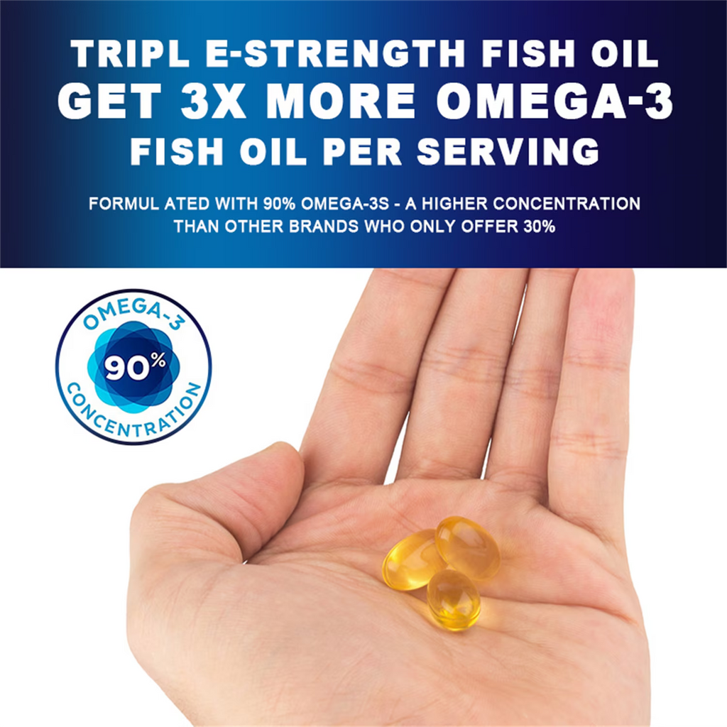 Alliwise Fish Oil Softgels - Omega 3 Supplement - EPA + DHA - Heart & Brain Health Supplements - 120 Pcs