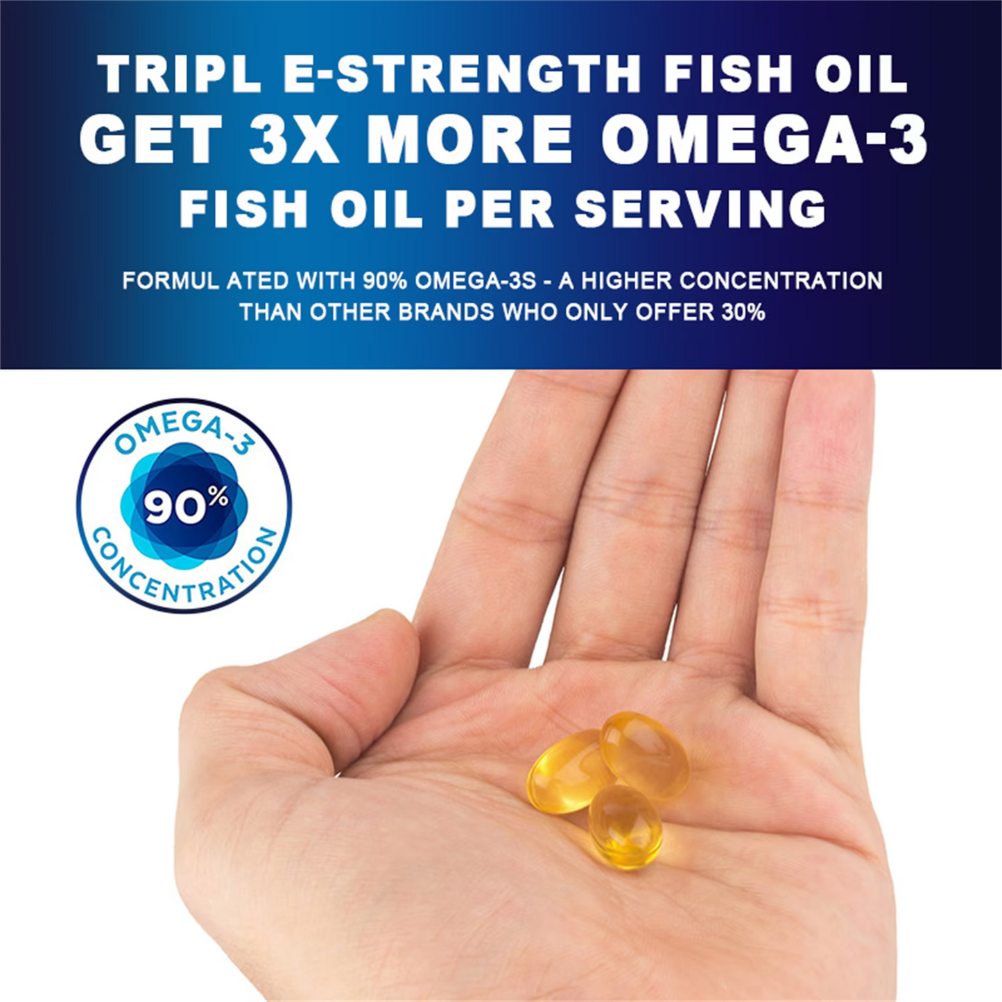 Alliwise Fish Oil Softgels - Omega 3 Supplement - EPA + DHA - Heart & Brain Health Supplements - 120 Pcs