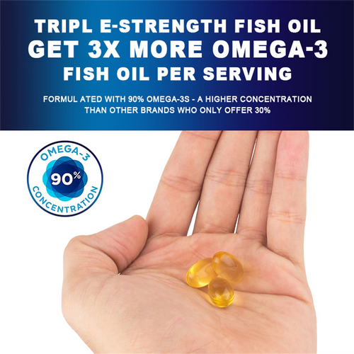 Alliwise Fish Oil Softgels - Omega 3 Supplement - EPA + DHA - Heart & Brain Health Supplements - 120 Pcs