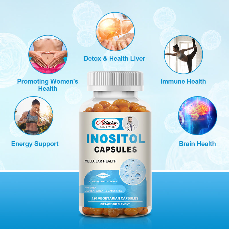 Alliwise Inositol 750 mg Liver Support Dietary Softgels Supplement for Men & Women Useful for Nerve Functioning & Fat Metabolism
