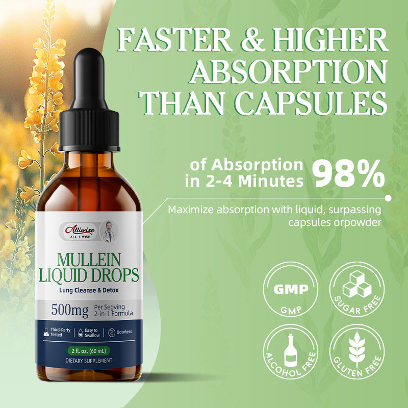 Alliwise® Mullein Leaf Liquid Drops 500mg | 60mL