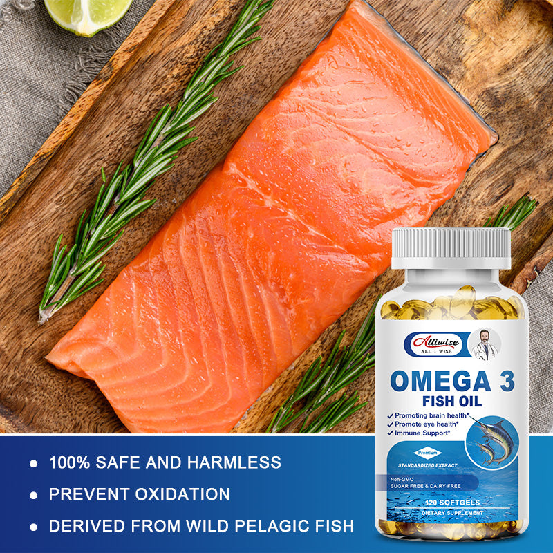 Omega-3 Fish Oil Capsules with Triglyceride EPA & DHA Fatty Acids  Heart, Brain & Joint Support