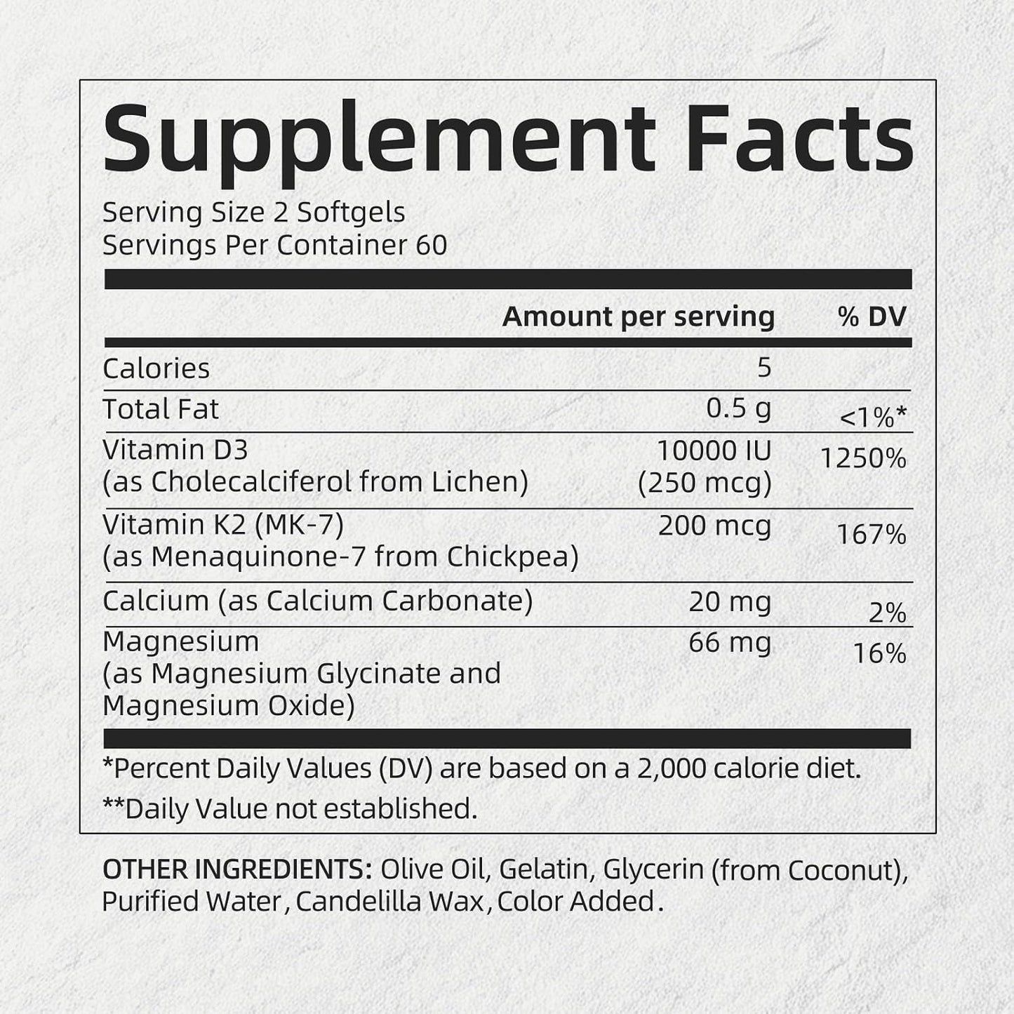 Alliwise d3 k2 Vitamin 10000 iu with Magnesium sofgels