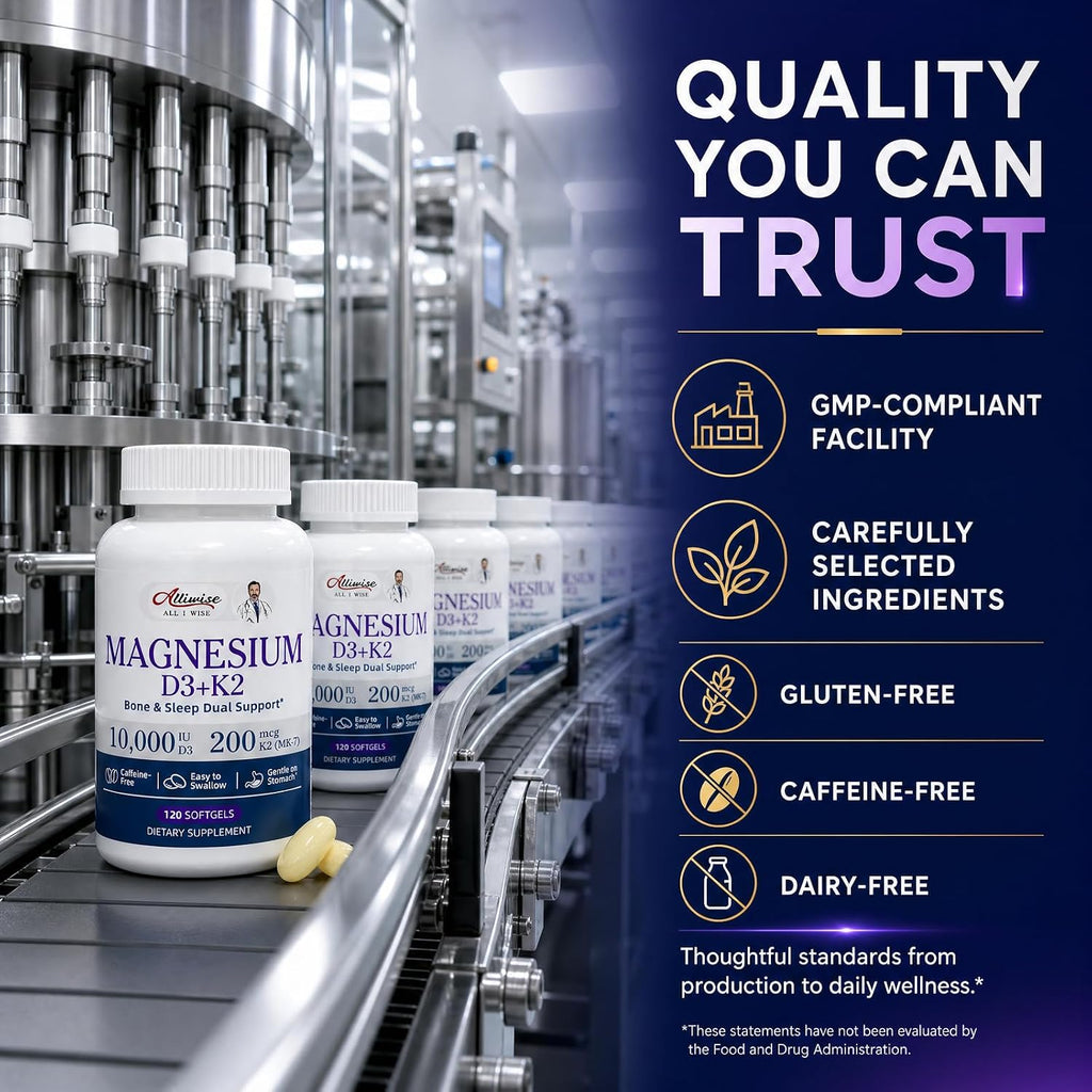 Alliwise d3 k2 Vitamin 10000 iu with Magnesium sofgels