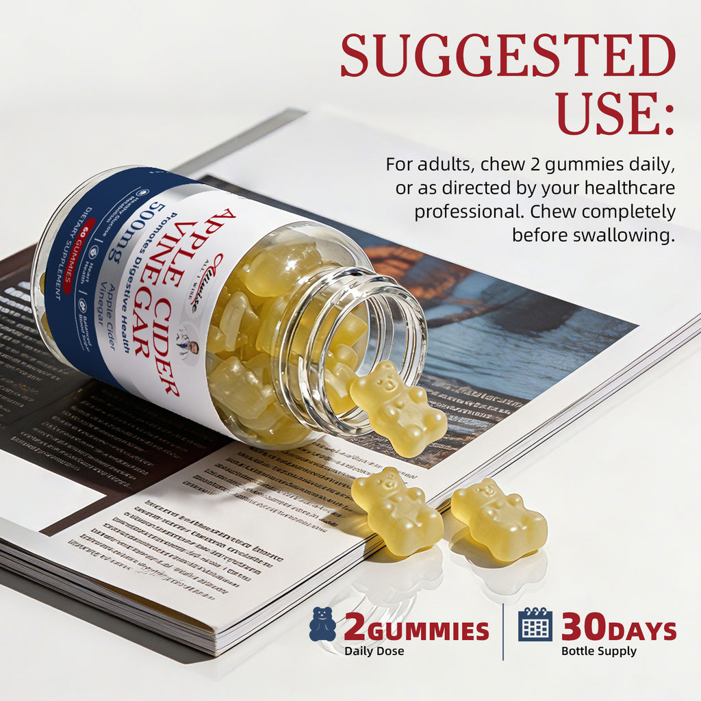 Alliwise® Apple Cider Vinegar Gummies 500mg (60 Gummies)