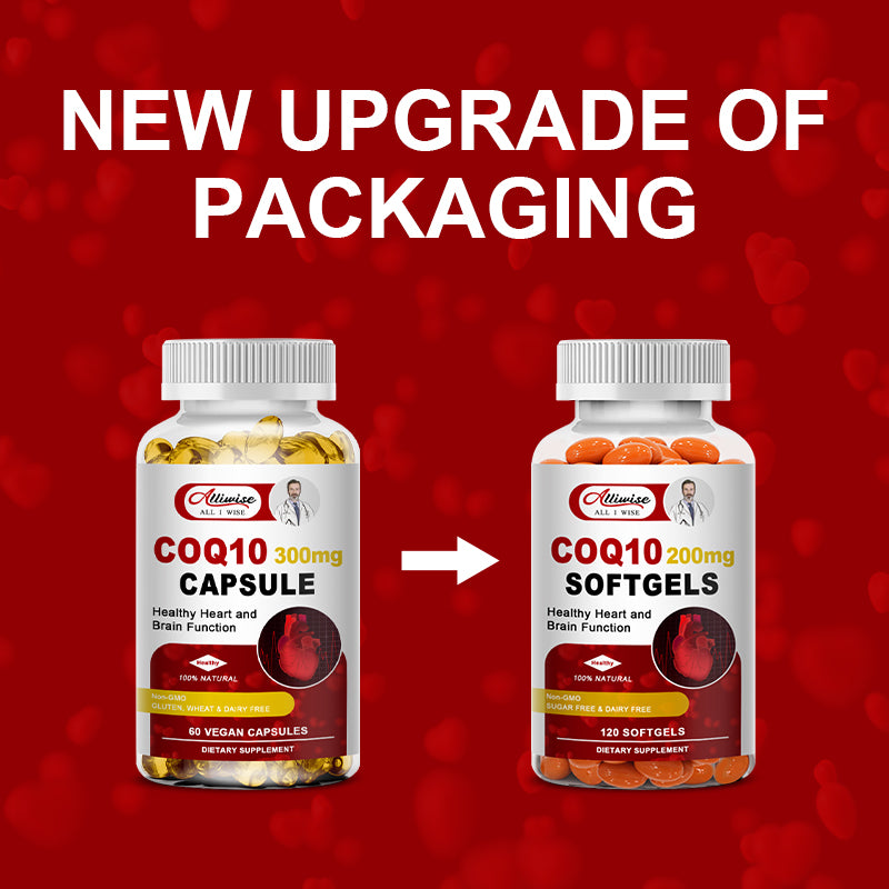 CoQ10 300mg Coenzyme Q10 Supplements 120 Softgels Antioxidant Heart Health & Energy Support