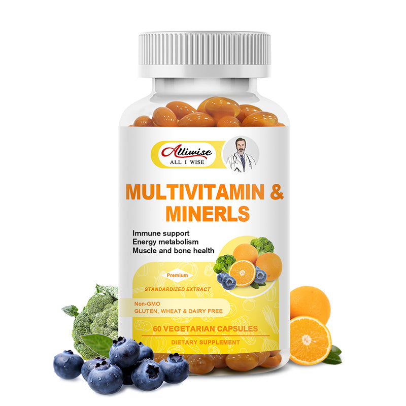 Multivitamin & Minerals Capsules with Iron, Methylfolate, Zinc 15mg, Vitamin D3 10mcg & K 32mcg To Improve Immunity Boost Energy Healthy Hair & Skin & Nails for Women