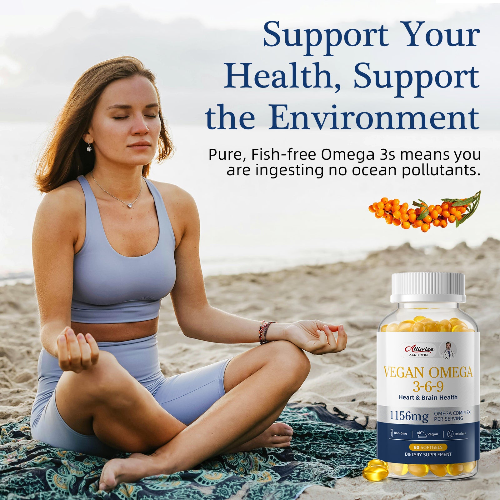 Alliwise® Vegan Omega 3-6-9 Softgels 1156mg - 60 Softgels