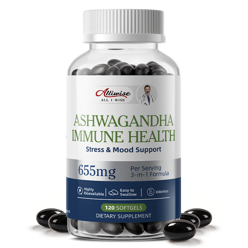 Alliwise® Ashwagandha Immune Health 655mg Stress & Mood Support