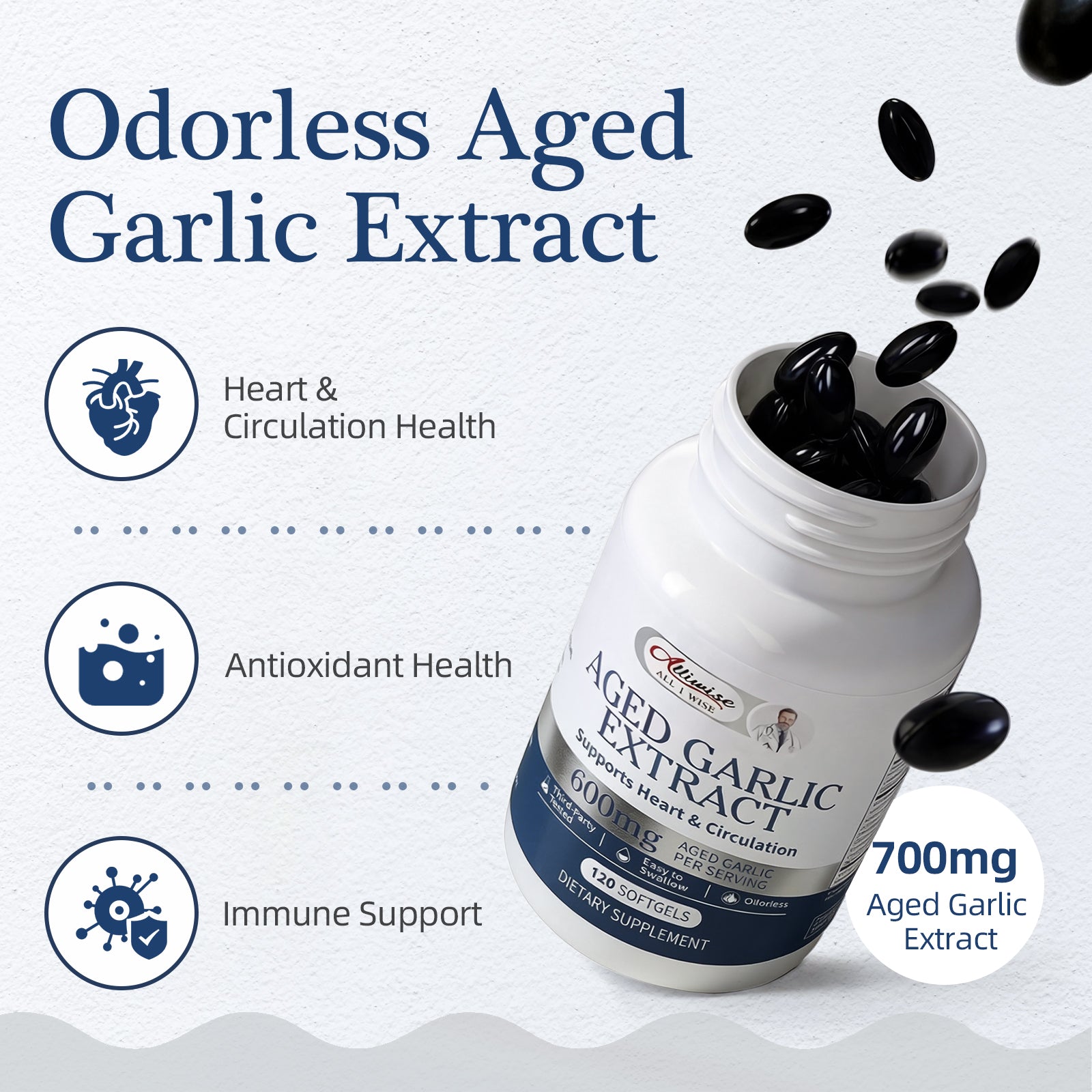 Aged Garlic Extract (600mg) | Cardiovascular Support