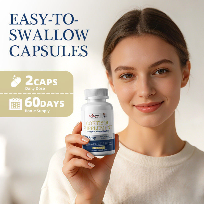 Alliwise® Cortisol Supplement 788mg 10-in-1 Sleep & Stress Support - 120ct