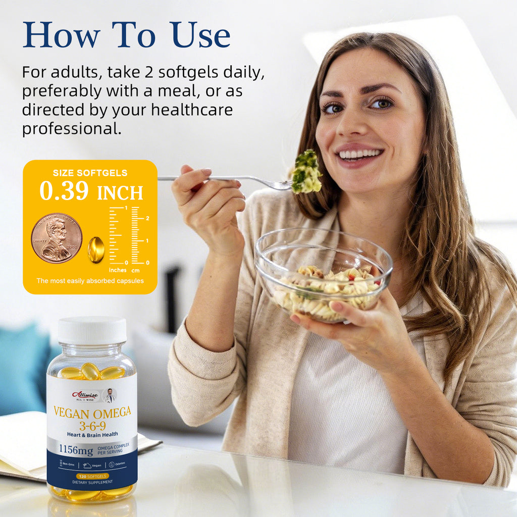 Alliwise® Vegan Omega 3-6-9 Softgels 1156mg - 120 Softgels