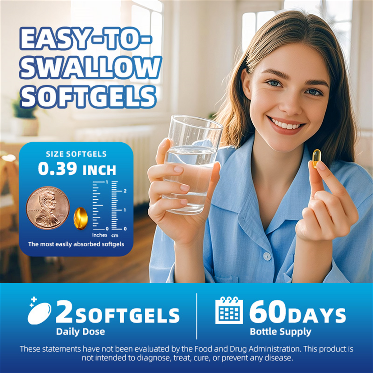Omega 3 Fish Oil | EPA & DHA | Omega 3 Fatty Acids | Premium Burpless Softgel Supplements (120 Count)