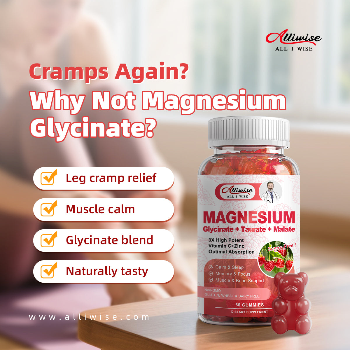 2Pack Magnesium Glycinate Gummies 500mg,Magnesium Potassium Supplement with Taurate, Malate, for Sleep