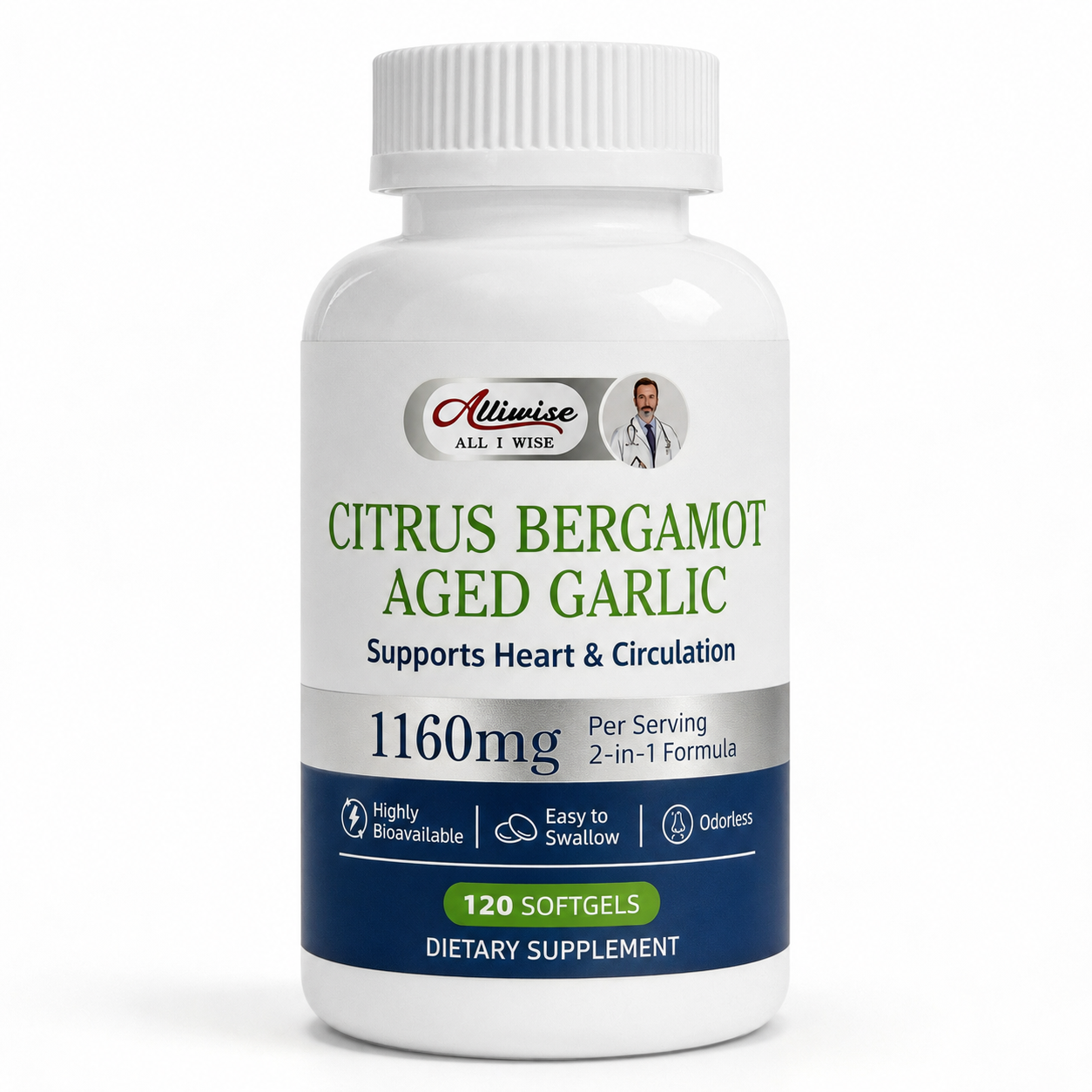 Citrus Bergamot(1160mg)& Odorless Aged Garlic | Heart & Circulation Complex