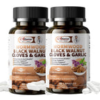 Black Walnut Wormwood Capsules, Gut Cleanse & Digestive Health with Clove Garlic Turmeric,wormwood black walnut complex, 120 Capsules, 2 Pack