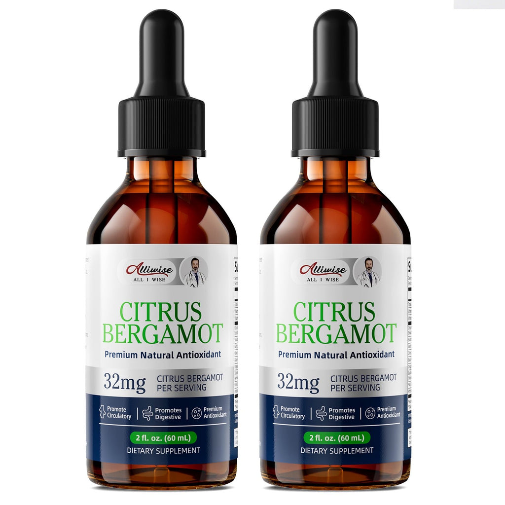 Citrus Bergamot Supplement, Citrus Bergamot Liquid Drops - Heart & Digestive Support, 4 Fl Oz, 2 Pack