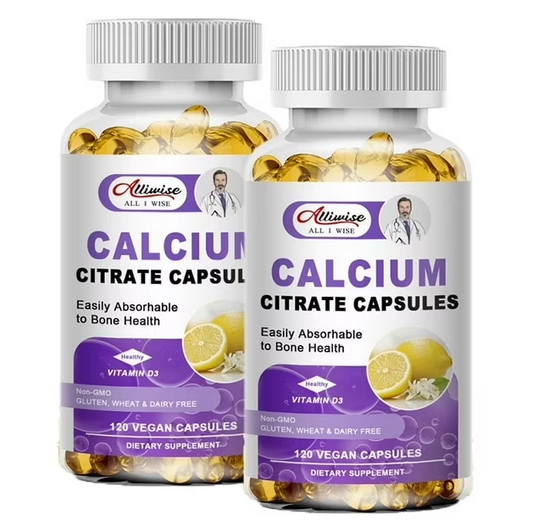 2-Pack Calcium Citrate with Vitamin D3 – 500mg Bone & Muscle Support – 240 Capsules