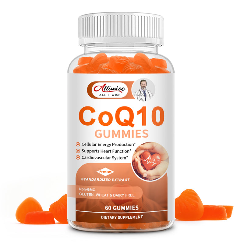 Alliwise Coq10 Supplement Coenzyme q10 Gummies for Heart Health, Energy, Antioxidants, Brain & Memory Health, Cognition & Cardiovascular
