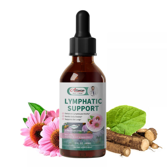 Lymphatic Drainage Drops - 11 in 1 Organic Lymphatic Drainage Supplement with Burdock Root, Echinacea, Cleavers Herb, Dandelion Supports Lymphatic Health, 2 fl oz