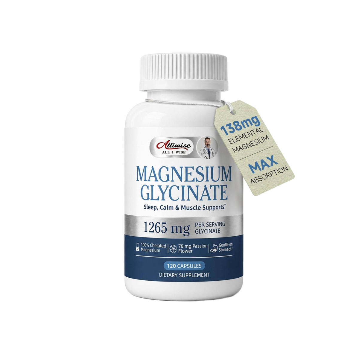 Magnesium Glycinate Capsules | 1265mg Calm & Sleep Support