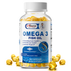 Omega 3 Fish Oil | EPA & DHA | Omega 3 Fatty Acids | Premium Burpless Softgel Supplements (120 Count)