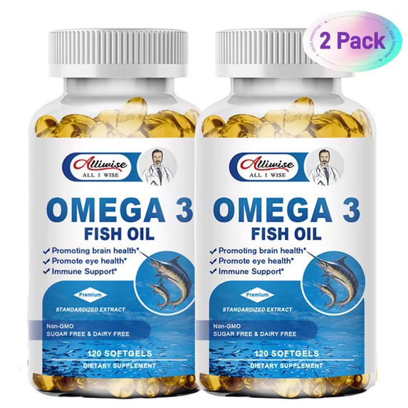 Omega 3 Fish Oil | EPA & DHA | Omega 3 Fatty Acids | Premium Burpless Softgel Supplements (240 Count)