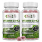 Vitamin D3 K2 Gummies - 10,000 IU of D3 + 200 mcg MK7 - Supports Healthy Bone,Heart & Calcium Absorption,& Immune Health - Non-GMO,Sugar-Free,120 Ct,2 Pack